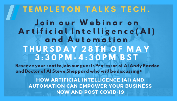 Webinar – Thursday 28th May – Automation and AI business empowerment